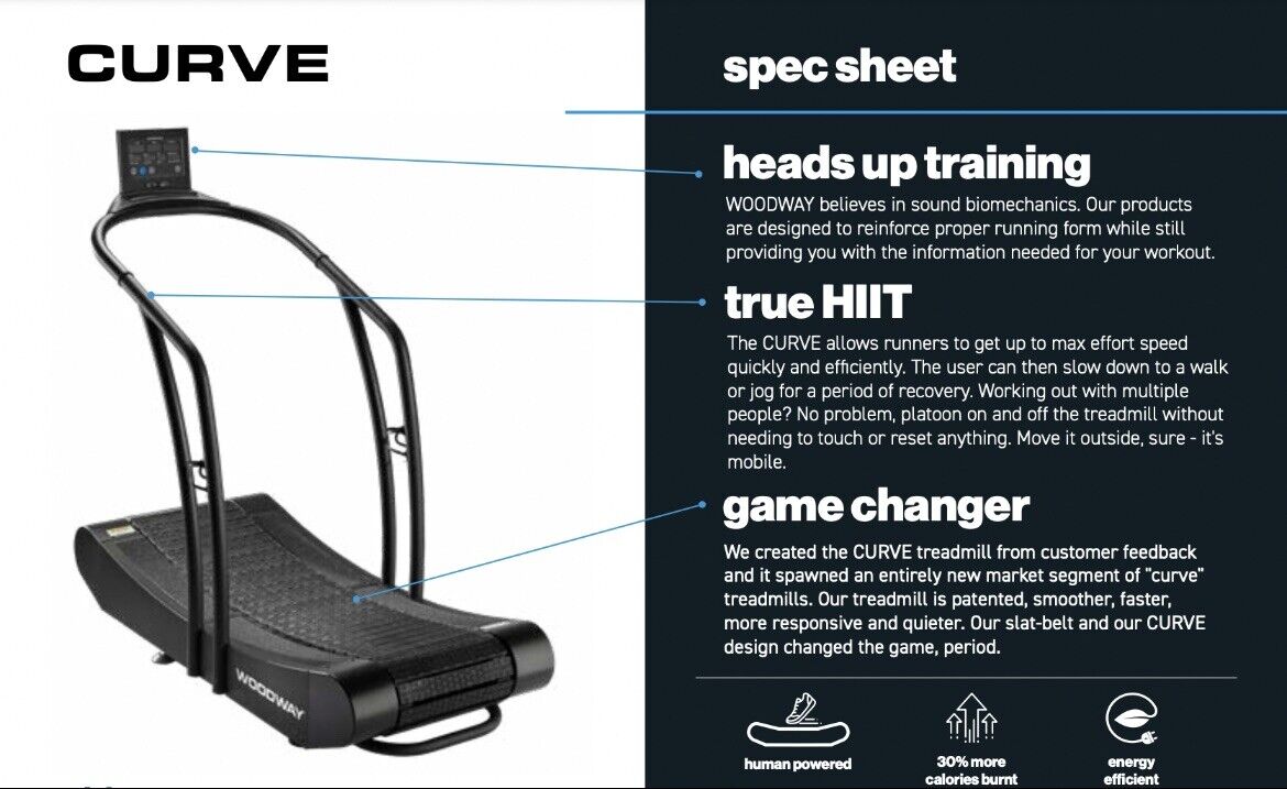 Woodway treadmill sales curve price