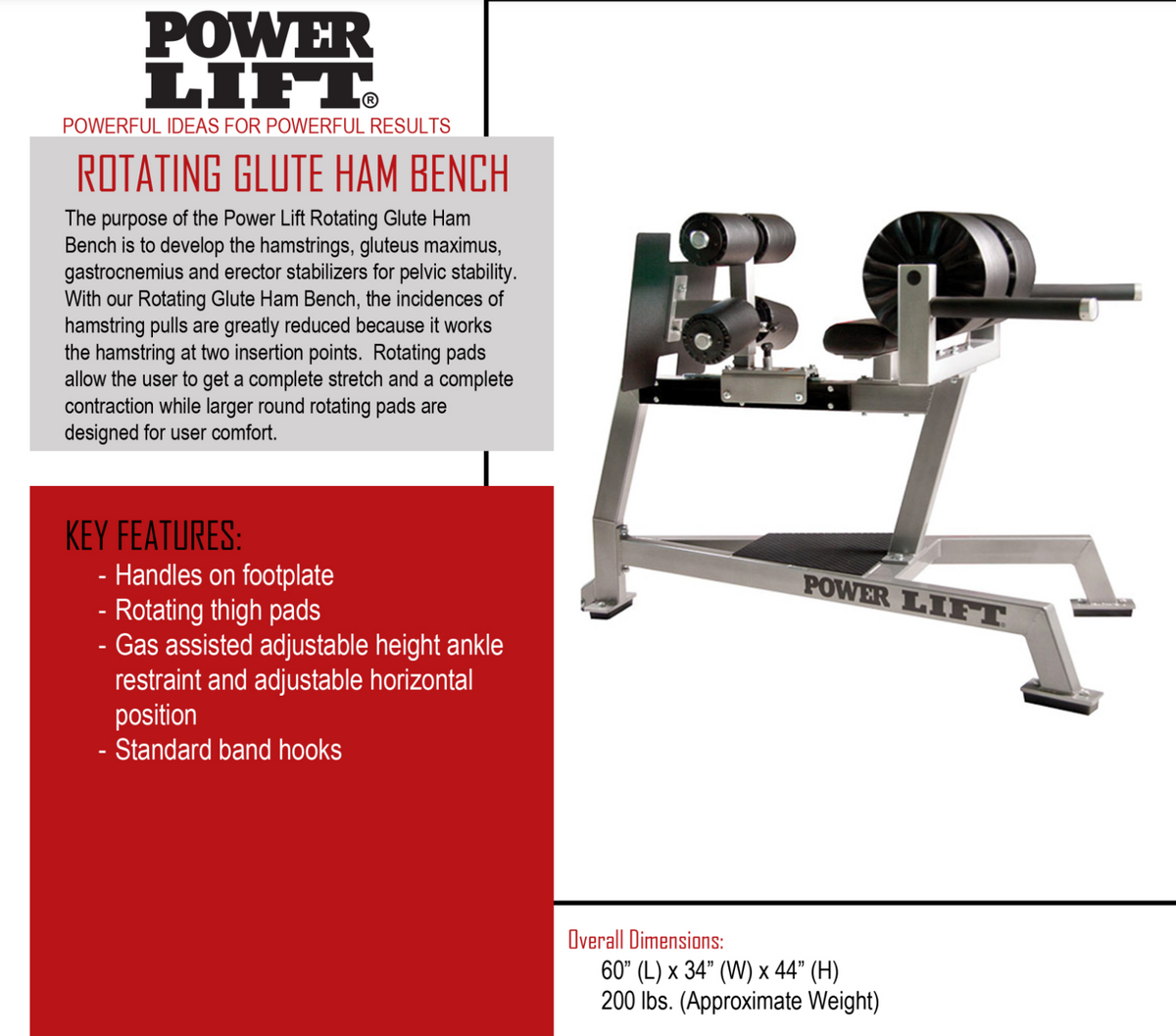 Power Lift Rotating Glute Ham Developer Bench (GHD) BNB Supplements
