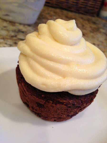 BNB Smooth Chocolate Cupcakes with Vanilla Protein Icing
