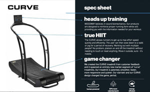 Woodway Curved Commercial Treadmill - Curve - 1 Year Parts Warranty