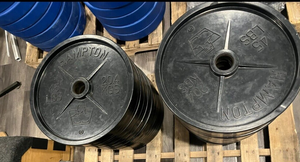 24 x 45 lb Hampton Rubber Coated Olympic Plates (Total 1,080 lbs)