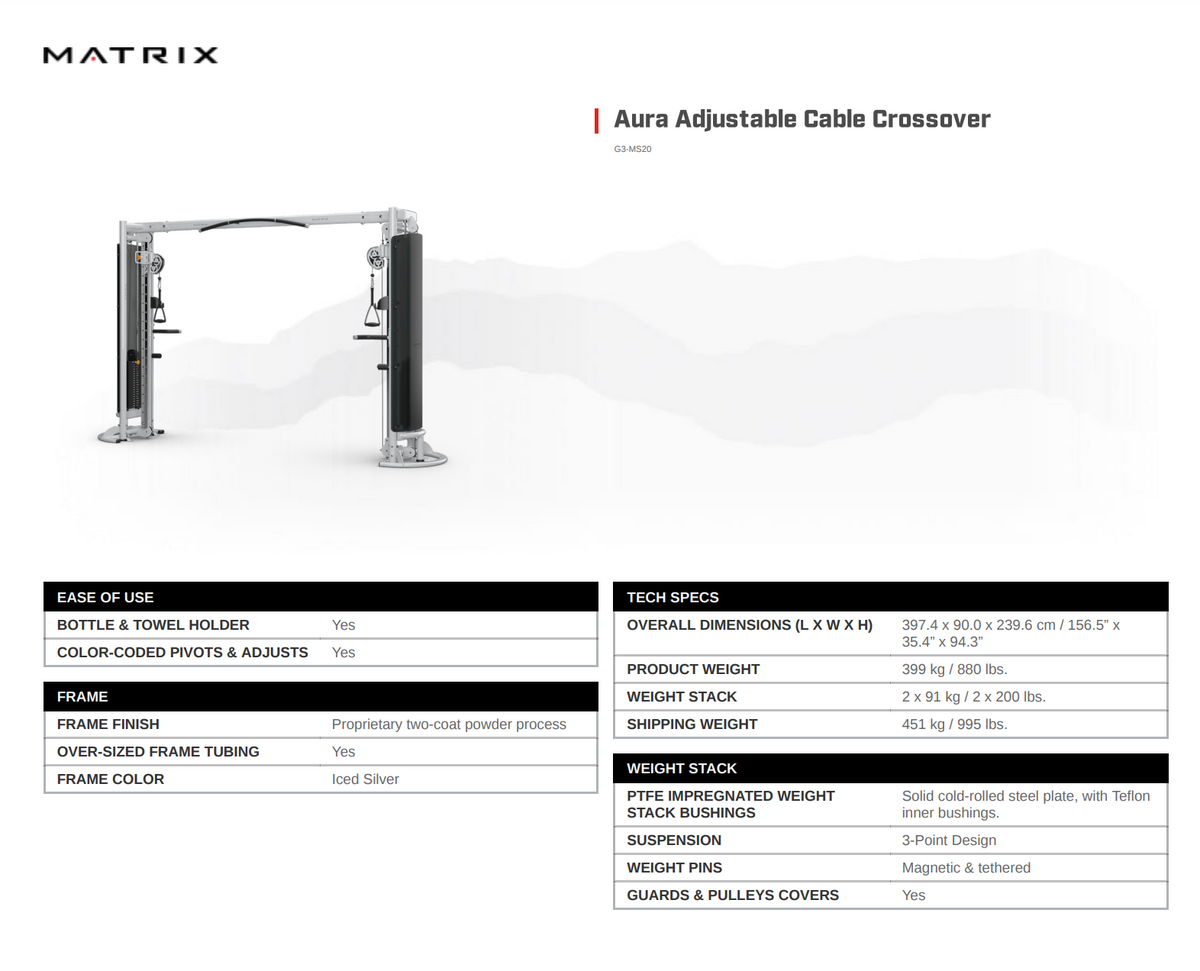 Matrix Aura Adjustable Cable Crossover – BNB Supplements