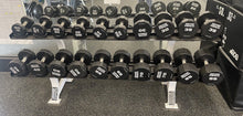 Load image into Gallery viewer, Hammer Strength 12 Sided Urethane Dumbbell Set w/ 3 HS Racks , 15-100 -Multiples