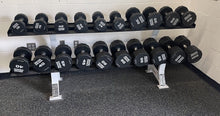 Load image into Gallery viewer, Hammer Strength 12 Sided Urethane Dumbbell Set w/ 3 HS Racks , 15-100 -Multiples
