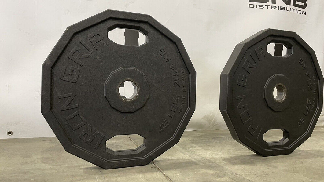 New Iron Grip Urethane 12 Sided Olympic Plates 3 655 lbs BNB