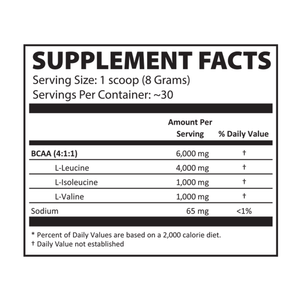 Instantized BCAA Powder 4:1:1 Lemon Drop Supplement Facts