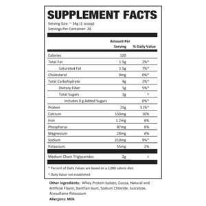 100% Whey Protein Isolate - Smooth Chocolate