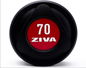 ZIVA SL Urethane Coated Dumbbells - Pair, 70 lbs. - Red Dumbbell Set