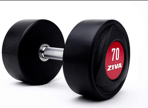 ZIVA SL Urethane Coated Dumbbells - Pair, 70 lbs. - Red Dumbbell Set